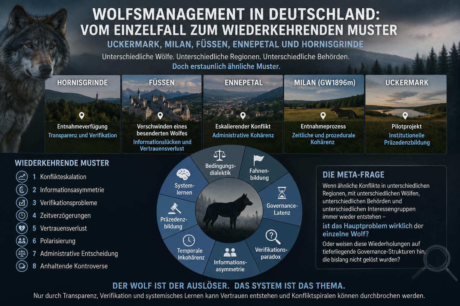 Uckermark, Milan, Füssen, Ennepetal und Hornisgrinde: Warum sich dieselben Konfliktmuster im Wolfsmanagement immer wieder wiederholen | 14.06.2026