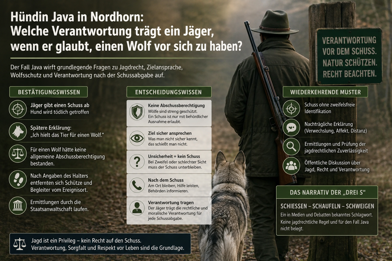 Grindi-Wolf: Welche Muster zeigen sich nach problematischen Schussabgaben durch Jäger?
