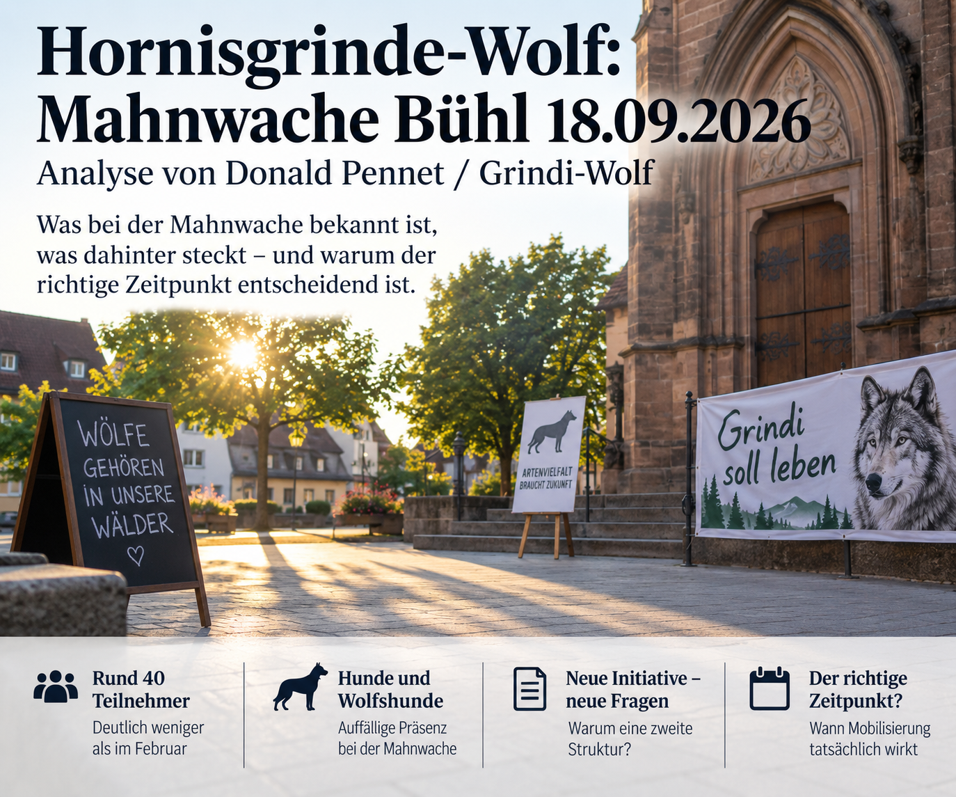 Hornisgrinde-Wolf: Mahnwache Bühl 18.09.2026 – Analyse von Donald Pennet / Grindi-Wolf