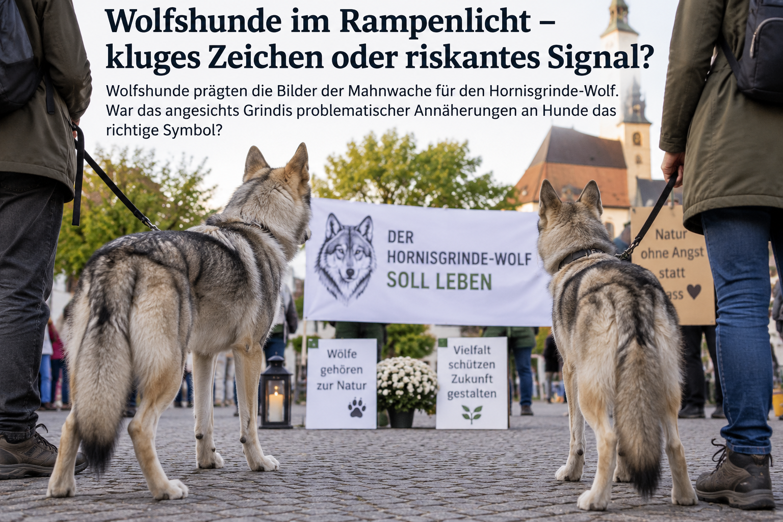 Hornisgrinde-Wolf: Waren Wolfshunde bei der Mahnwache in Bühl das richtige Symbol?