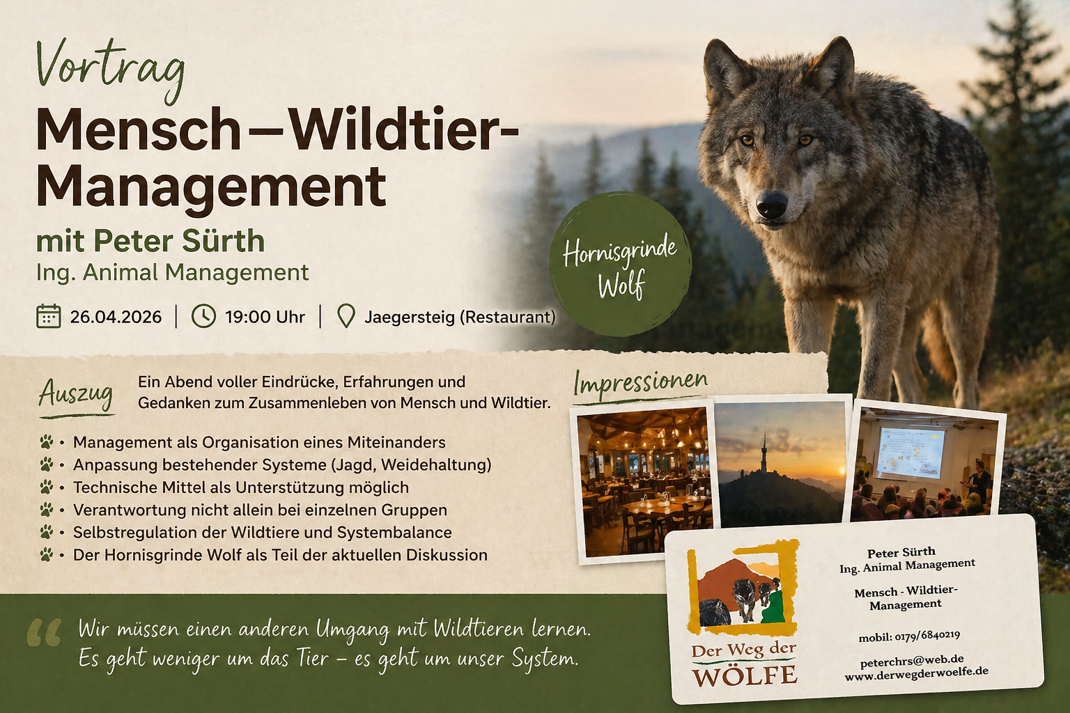 Vortrag: Mensch–Wildtier-Management