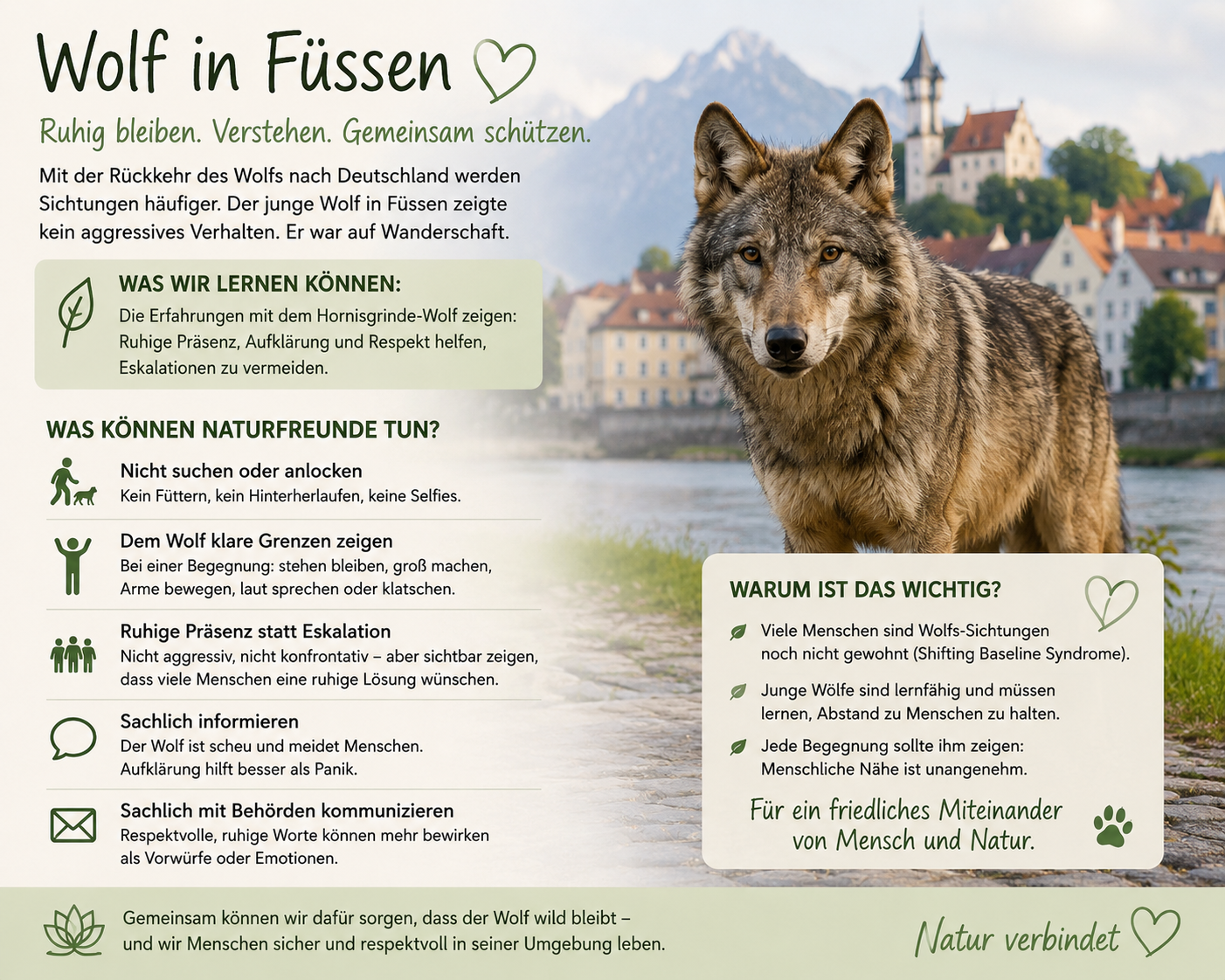 Wolf in Füssen · Was wir vom Hornisgrinde-Wolf lernen können