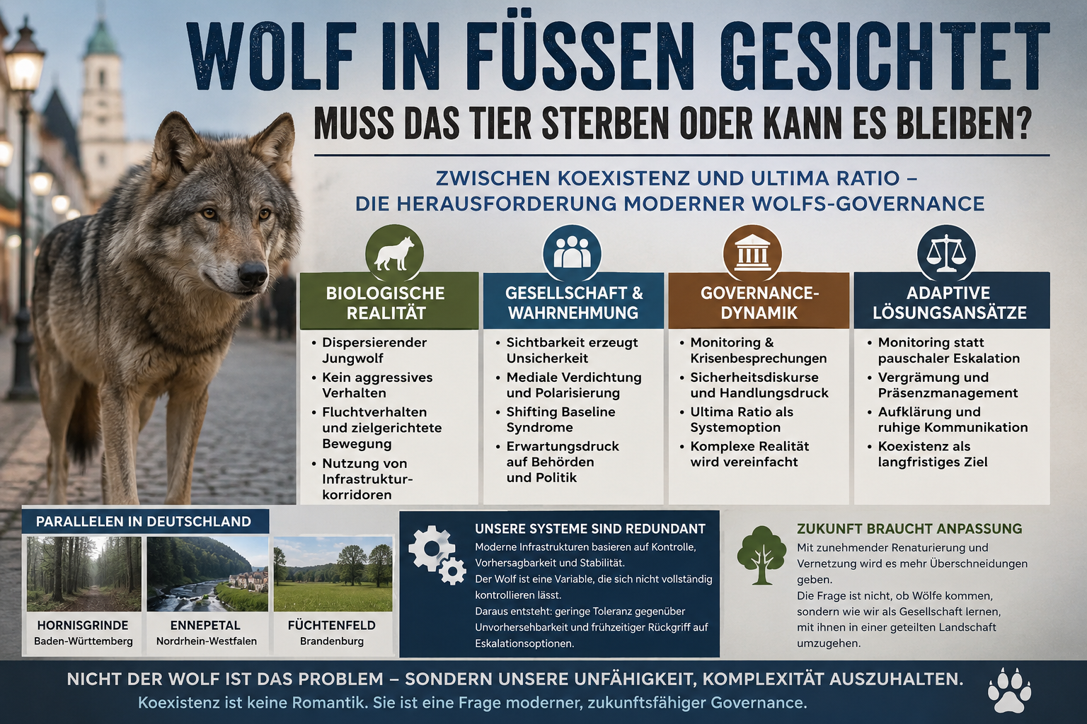 Wolf in Füssen gesichtet – Warum moderne Governance-Systeme zunehmend zwischen Koexistenz und Ultima Ratio oszillieren